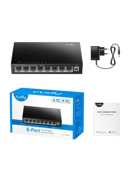CUDY Switch 8 Θέσεων Cudy FS108 10/100 Mbps Μεταλλικό