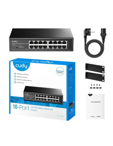 CUDY Switch 16 Θέσεων Cudy FS1016 10/100 Μbps Unmanaged, Μεταλλικό