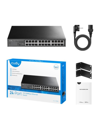 CUDY Switch 24 Θέσεων Cudy FS1024 10/100 Μbps Unmanaged, Μεταλλικό